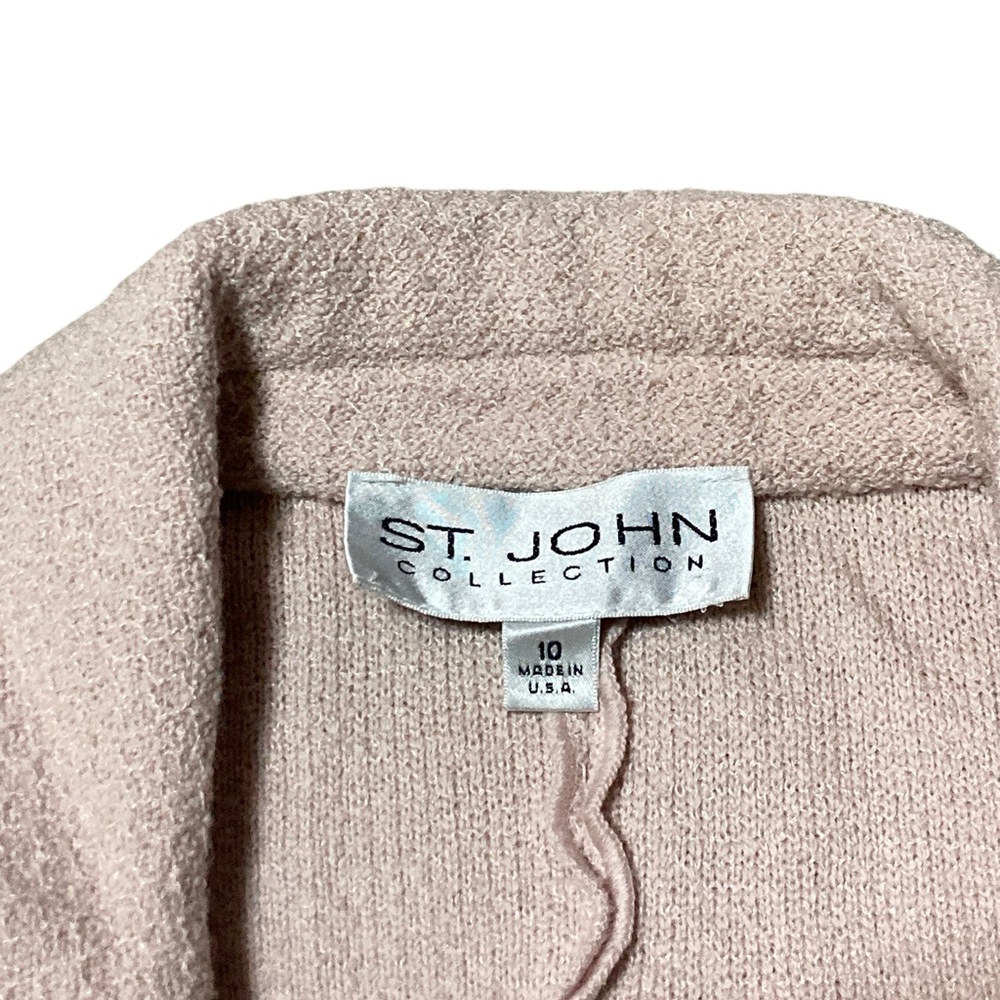 St. John Basics Santana Knit Blazer Jacket Women’s Size 10 in Light Pink - Picture 7 of 8